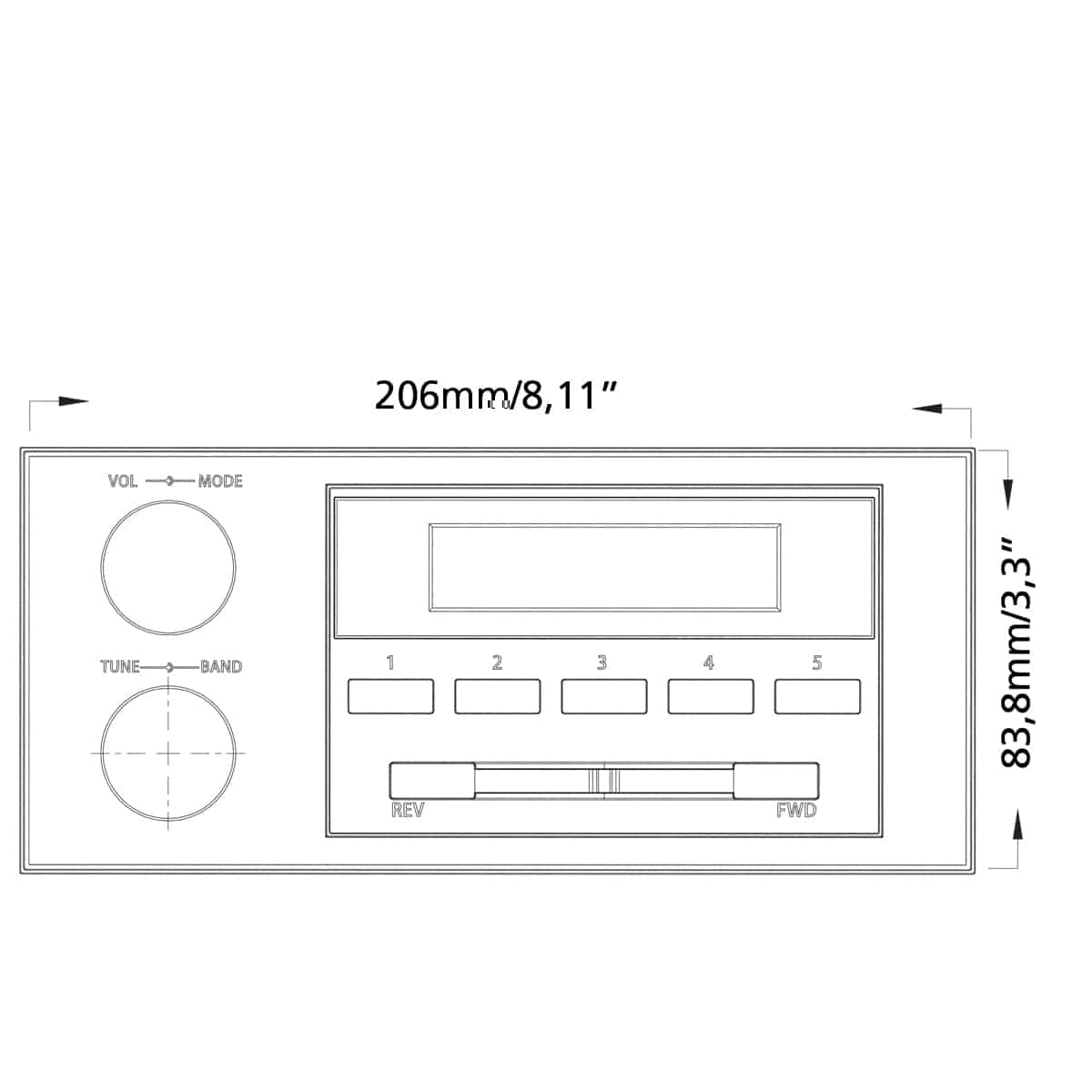 thumbnail image 2 of RETROSOUND NEW YORK 1.5 DIN Car Stereo – AM/FM, MP3, USB, AUX, Bluetooth, Includes GM Kit 2 of 4