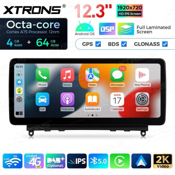 Xtrons 12,3" Android 12 näyttö Mercedes C W204 2007-2010