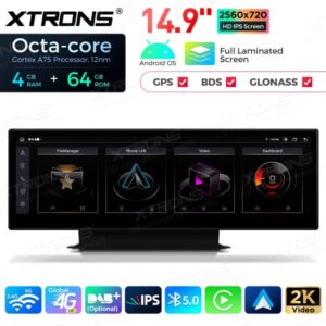 Xtrons 14.9" Audi A4/A5 (B9) MIB II Android 13