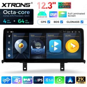Xtrons 12.3" BMW 1-sarja F2x & 2-sarja F23 NBT EVO Android 13