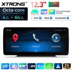 Xtrons 12.3" Mercedes-Benz C / GLC / V / X NTG5 Android 13