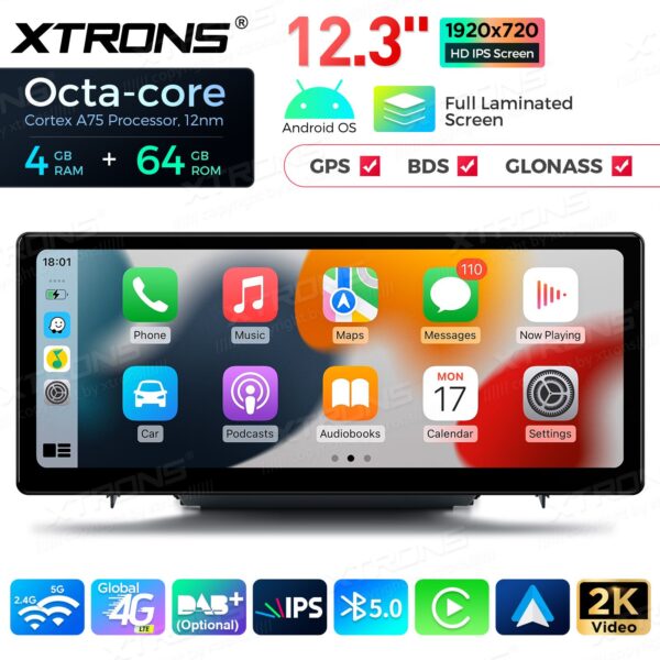 Xtrons QLA23A3 12,3" Androidnäyttö Audi A3 2013-2018