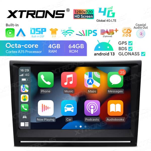 Xtrons 8" Android soitin Porsche 911/Cayman/Boxter 2005-2012